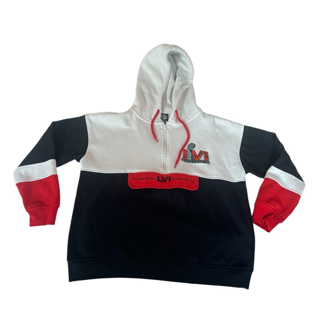 NFL Super Bowl LVI‎ Rams vs Bengals Women's Flashing Light 1/2Zip Hoodie Size L